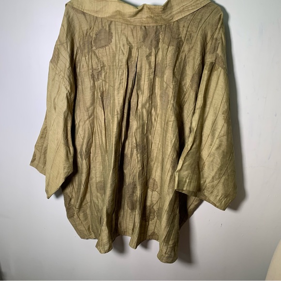 ZARA NWT OVERSIZED JACQUARD SHIRT ZW COLLECTION SIZE XL VISCOSE BLEND BOHO - Picture 9 of 11